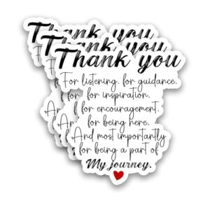 (3 peças) Adesivos Thank You Appreciation – For Being Part of My Journey Decalque de vinil inspirador para professores, amigos, mentores, colegas de trabalho, adesivo à prova d'água para laptop (Discos de Vinil)