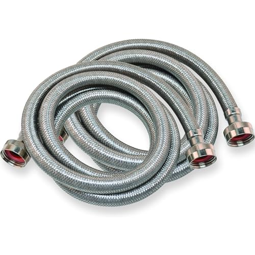 Eastman 48370 mangueiras de máquina de lavar de aço inoxidável trançado, 1,9 cm FHT, 1,2 m, 2 pacotes, 1,2 m par (Discos de Vinil)