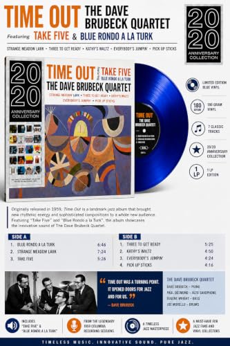 The Dave Brubeck Quartet Time Out Limited Edition Blue Vinyl LP - The Dave Brubeck Quartet (Discos de Vinil)