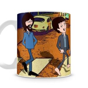 Caneca Beatles Desenho Abbey Road 330 ml (Discos de Vinil)