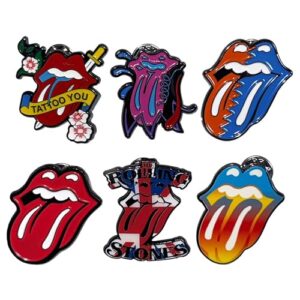 Conjunto de crachás The Rolling Stones Tongues Evolution tamanho único (Discos de Vinil)