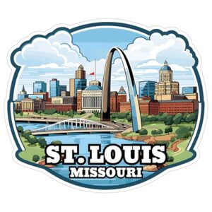 Adesivo de vinil impermeável St. Louis Missouri 10 cm decalque (Discos de Vinil)