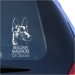 Adesivo de vinil transparente Belgian Malinois para janela, estampa artística de sinal de cachorro pastor Mechelaar (Discos de Vinil)