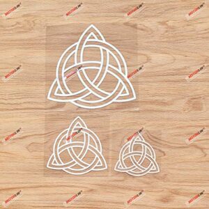 Adesivo de vinil Triquetra Celtic Trinity Knot Symbol - Pacote com 3 Branco, 7 cm, 10 cm, 15 cm - Sem Fundo para Carro Laptop Janela Telefone 06200 (Discos de Vinil)